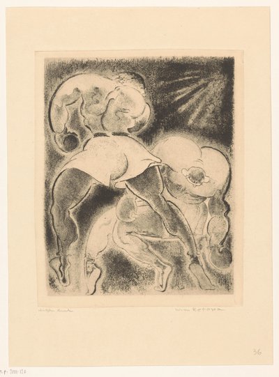 Dva muži v boxu od Willem Retera (signed by artist)