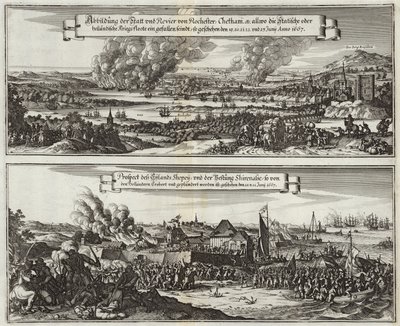 Nizozemský pohled na námořní nájezd na Temži od Willem Schellinks