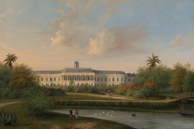 Pohled zezadu na palác Buitenzorg před zemětřesením 10. října 1834 od Willem Troost (II)