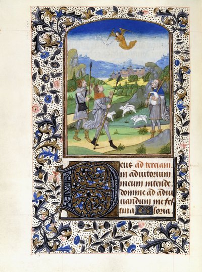 Zvěstování pastýřů, kolem roku 1480 od Willem Vrelant