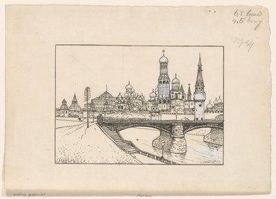 Pohled na Kreml v Moskvě od Ludwig Willem Reymert Wenckebach