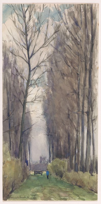 Avenue s vysokými stromy od Ludwig Willem Reymert Wenckebach