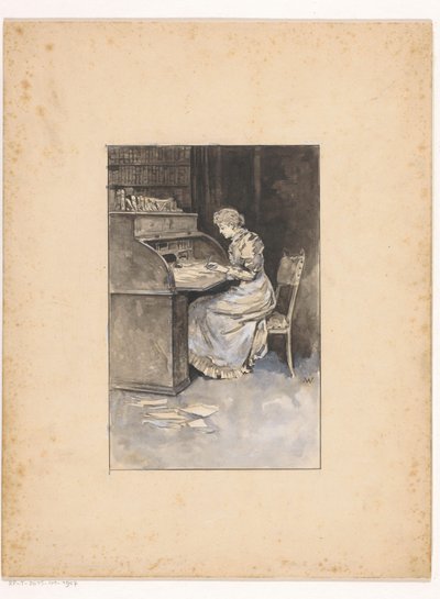 Psací žena od Ludwig Willem Reymert Wenckebach