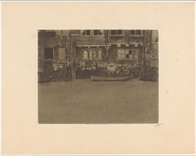 Zadní fasády Voorstraat 463, 461 a 459 v Dordrechtu od Willem Witsen (signed by artist)