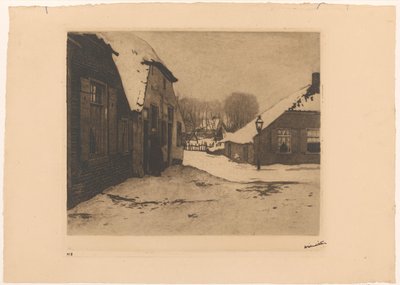 Zasněžené domy v Ede od Willem Witsen (signed by artist)
