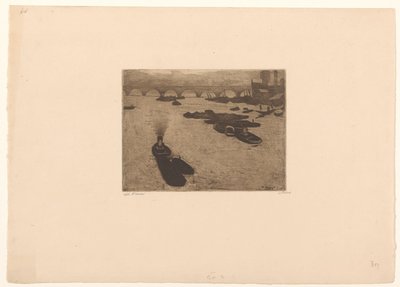Lodě na Temži v Londýně od Willem Witsen (signed by artist)