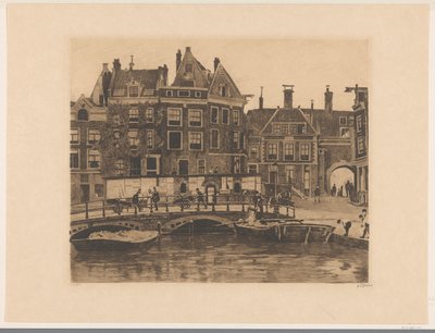 Pohled na Beurspleintje v Amsterdamu od Willem Witsen (signed by artist)