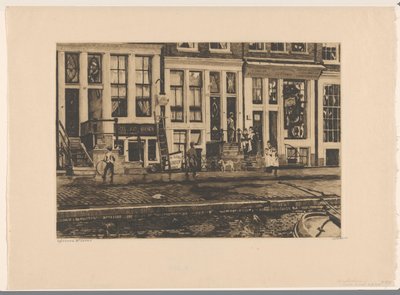 Pohled na domy na Oude Waal v Amsterdamu Amsterdam Oude Waal (název na objektu) od Willem Witsen (signed by artist)