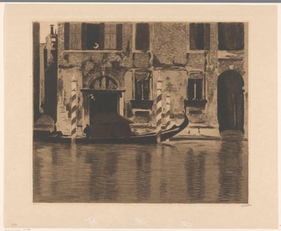 Gondola s výstavbou v Canal Grande v Benátkách od Willem Witsen (signed by artist)