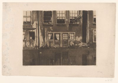 Domy na Oudezijds Achterburgwal v Amsterdamu od Willem Witsen (signed by artist)