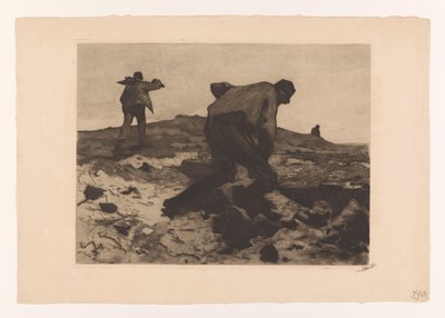 Zemědělští dělníci na vřesovišti beranidla (původní název) od Willem Witsen (signed by artist)