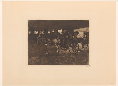 Čekající kočáry pod londýnským mostem Charing Cross od Willem Witsen (signed by artist)