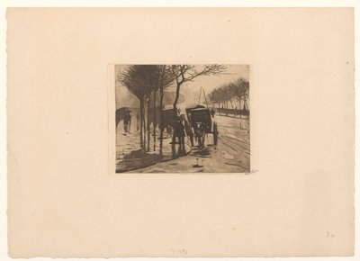 Čekající kočáry na Victoria Embankment v Londýně od Willem Witsen (signed by artist)