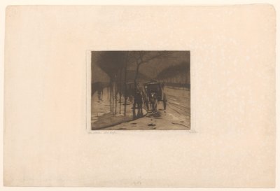 Čekající kočáry na Victoria Embankment v Londýně od Willem Witsen (signed by artist)