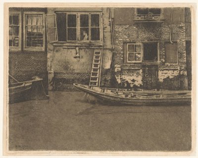 Zadní fasády Voorstraat 463, 465 a 467 v Dordrechtu od Willem Arnoldus Witsen