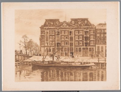 Pohled na fasádu skladu WIC při pohledu z Oudeschans West Indian House (původní název) od Willem Arnoldus Witsen