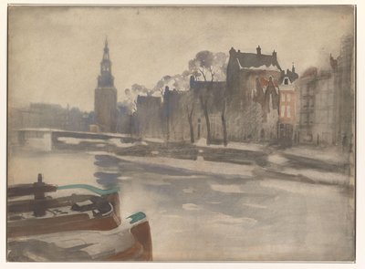 Pohled na Oude Schans na Montelbaanstoren od Willem Arnoldus Witsen