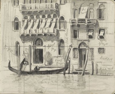 Domy se žaluziemi nad balkony na Canal Grande v Benátkách od Willem Arnoldus Witsen