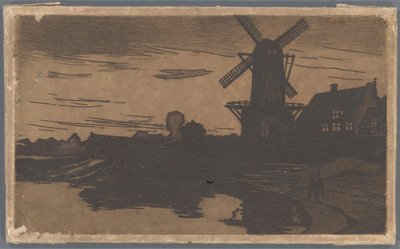 Větrný mlýn u vody, Wijk bij Duurstede od Willem Arnoldus Witsen