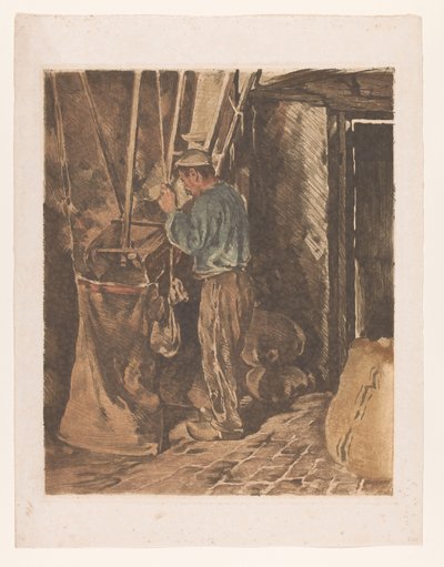Mlynář s pytlem mouky Miller, zavřené dveře (původní název) od Willem Arnoldus Witsen