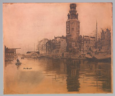 Starý Schans s Montelbaanstorenem a veslicí od Willem Arnoldus Witsen