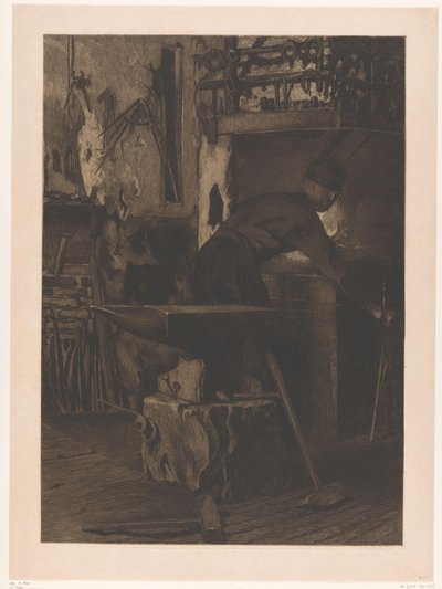 Kovář u ohně v kovárně ve Wijk bij Duurstede Forge with fire (Jan) (původní název) od Willem Arnoldus Witsen