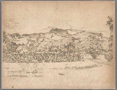 Pohled na sopku De Kloet, Gambar od Willem Arnoldus Witsen