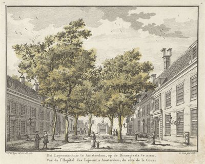 Pohled na nádvoří Leprozenhuis v Amsterdamu od Willem Writs