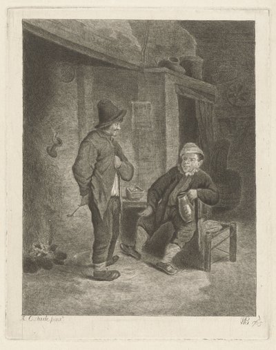 Interiér s farmáři od Willem de Bruin