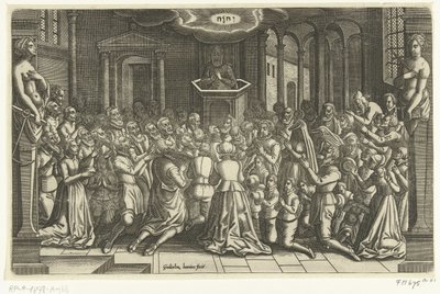 Díky za úlevu z Leidenu, 1574 Leiden během obléhání a pomoci, 1574 (název série) od Willem de Haen