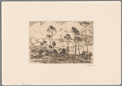 Krajina s holými stromy a dřevorubci Načítání pařezů (původní název) od Willem de Zwart (signed by artist)