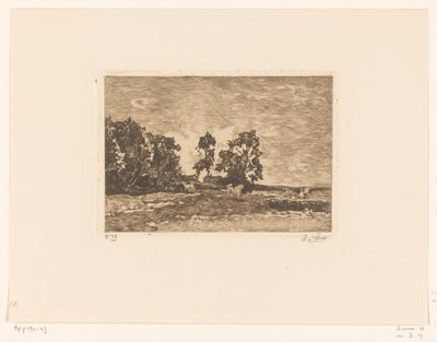 Louka s krávami (původní název) od Willem de Zwart (signed by artist)