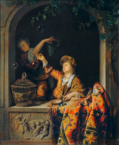 Mýdlové bubliny ... od Willem van (after) Mieris