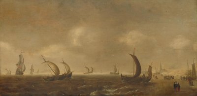 Přímořská krajina na pláži v Scheveningenu od Willem van Diest (attributed to)