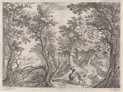 Balám a osel Italské krajiny (název série) od Willem van Nieulandt (II)