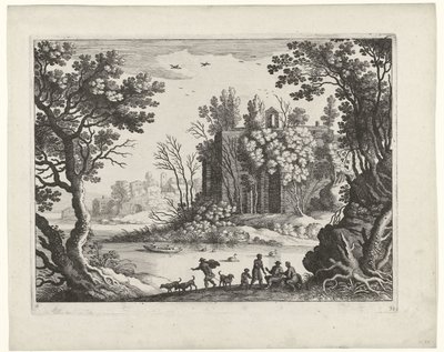 Budova na řece Italské krajiny (název série) od Willem van Nieulandt (II)
