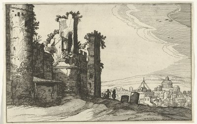 Pohled na Řím z Monte Pincio Římské ruiny a pobřežní krajiny (série 1) (název série) od Willem van Nieulandt (II)