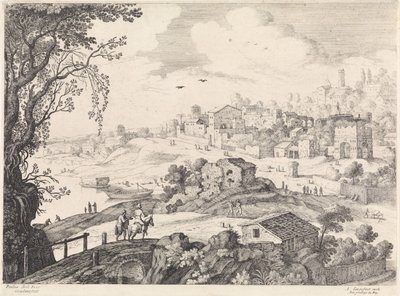 Italská krajina s městem Italské krajiny (název série) od Willem van Nieulandt (II)