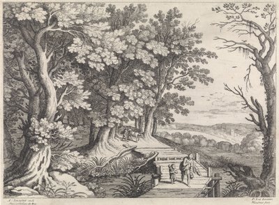 Krajina s Abrahamem a Izákem Italské krajiny (název série) od Willem van Nieulandt (II)