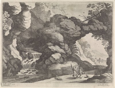 Krajina s Hagar a Ismaelem Italské krajiny (název série) od Willem van Nieulandt (II)