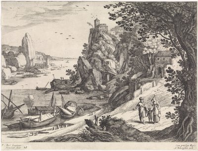 Krajina s vyhnáním Hagar a Ismaela Italské krajiny (název série) od Willem van Nieulandt (II)