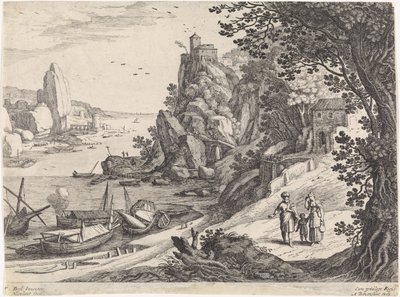 Krajina s vyhnáním Hagar a Ismaela Italské krajiny (název série) od Willem van Nieulandt (II)