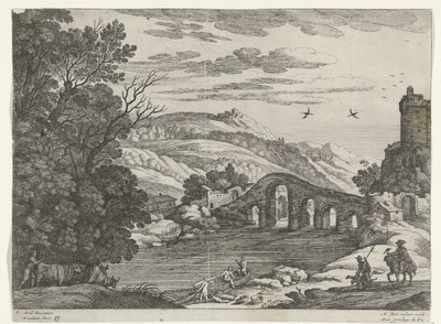 Krajina s řekou Italské krajiny (název série) od Willem van Nieulandt (II)