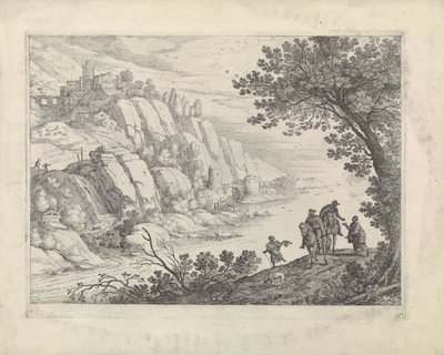 Jezdci a žebráci v krajině od Willem van Nieulandt (II)