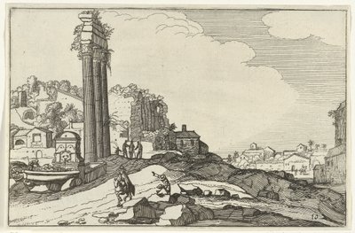 Chrám Castor a Pollux Římské ruiny a pobřežní krajiny (série 1) (název série) od Willem van Nieulandt (II)