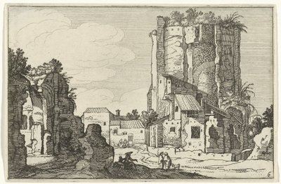 Dvě ruiny Římské ruiny a pobřežní krajiny (série 1) (název série) od Willem van Nieulandt (II)