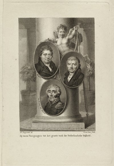 Památník s portréty Joan Melchior Kemper, Cornelis Anthony Fannius Scholten, Gijsbert Carel Rutger Reinier van Brienen van Ramerus. NL-HlmNHA 1477 53011449 od Willem van Senus