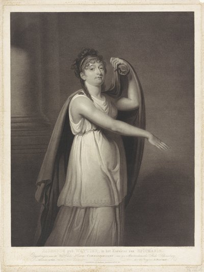 Portrét Johanny Cornelia Ziesenis-Wattier Ziesenis b. Wattier, v postavě Epicharis (název na objektu) od Willem van Senus