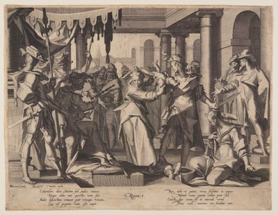 Šalamounův soud, deska 2 z knihy Trůny spravedlnosti (Thronus Iustitiae) od Willem van Swanenburgh