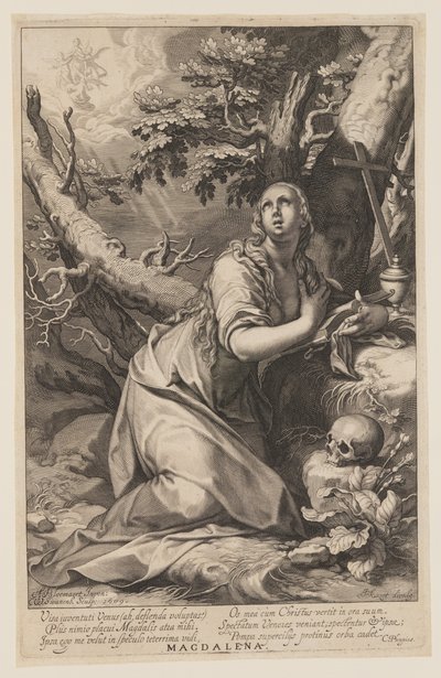 Magdalena, z knihy Hříšníci Starého a Nového zákona od Willem van Swanenburgh